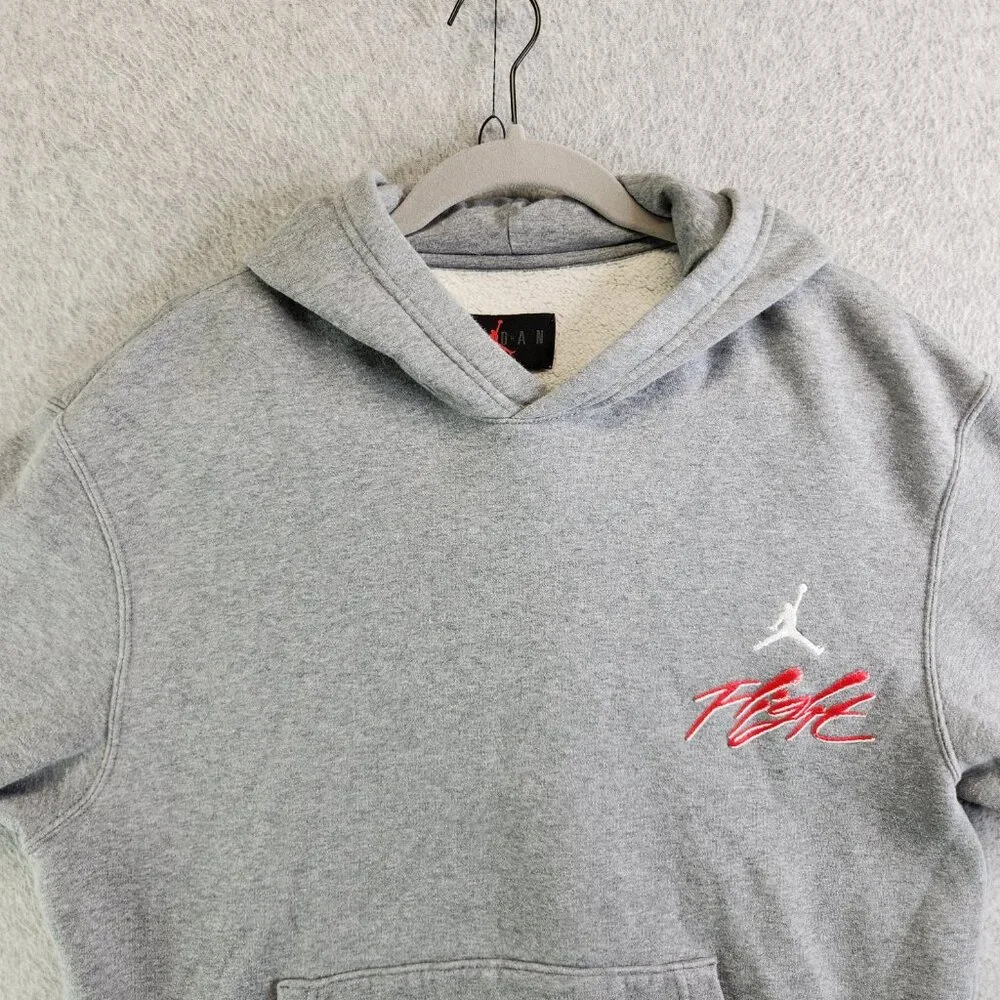 Jordan Hoodie Mens M Gray Flight Air Essentials Fleece Pullover Jumpman